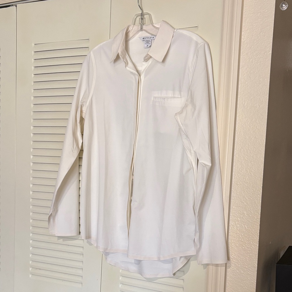Athleta Women’s Classic Cream Button Down Shirt